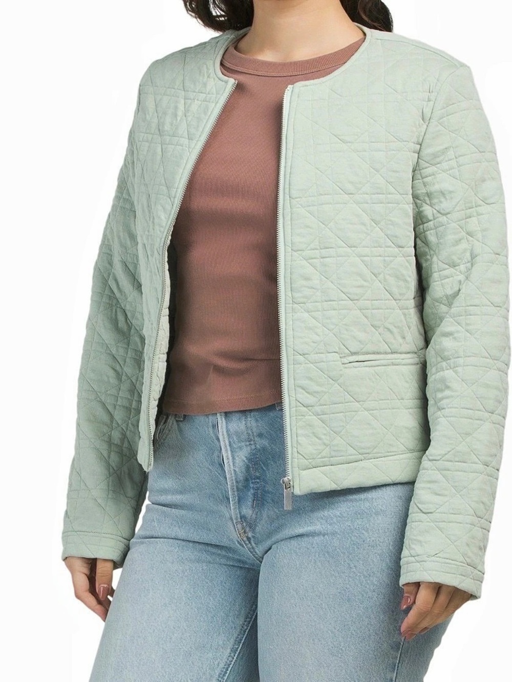 Bagatelle Quilted Jacket in Green Size Medium